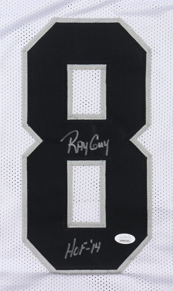 Ray Guy Signed Jersey Inscribed "HOF-14" (JSA)