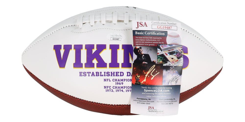 Ron Yary Signed Vikings Logo Football Inscribed "HOF-01" (JSA)