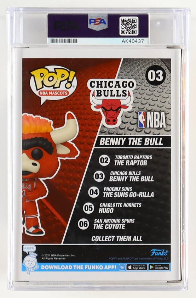 Scottie Pippen Signed Cut with Chicago Bulls #03 "Benny The Bull" Funko Pop! Vinyl Figure (PSA)