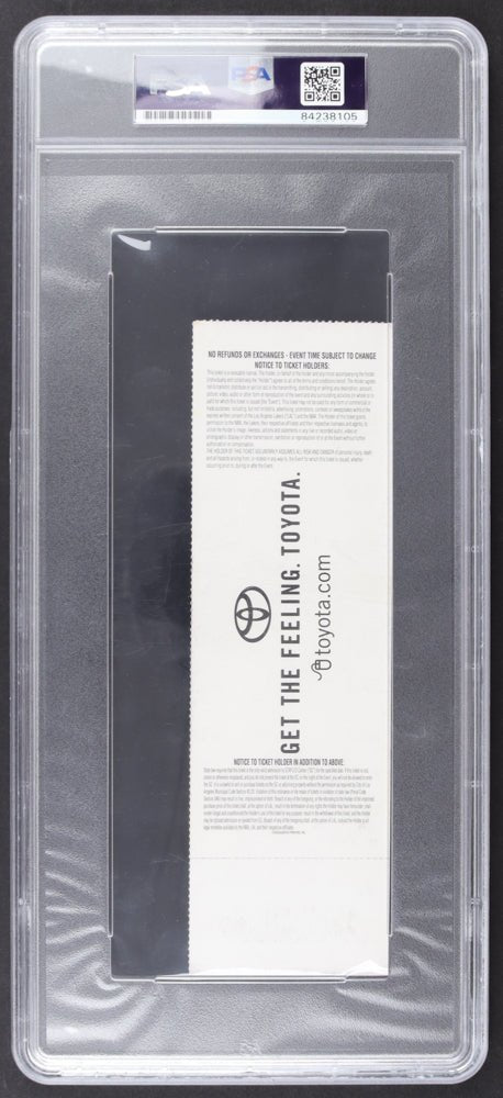 Shaquille O'Neal Signed 2001-02 Lakers Season Ticket | Commemorative "Back to Back" NBA Champions Ticket (PSA | Auto 9) PSA In-The-Presence