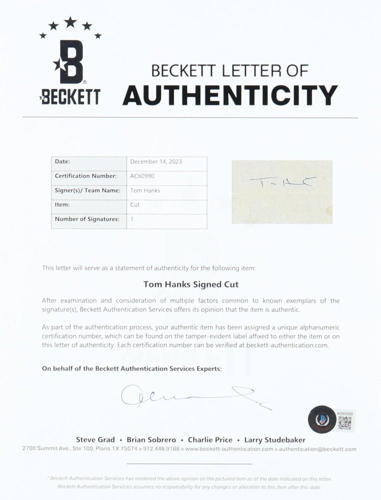 Tom Hanks Signed "Saving Private Ryan" Custom Framed Cut Display (Beckett & PSA)