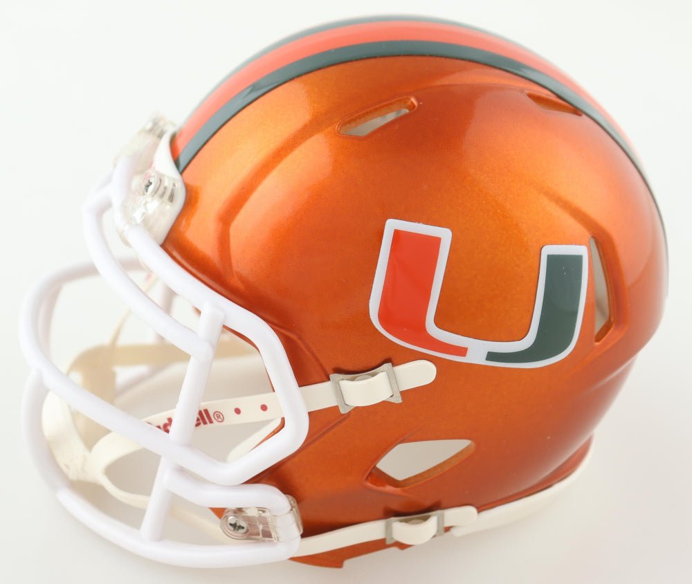 Tyler Van Dyke Signed Miami Hurricanes Flash Alternate Speed Mini Helmet (JSA)