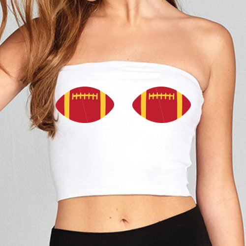 Red & Yellow Football Tube Top