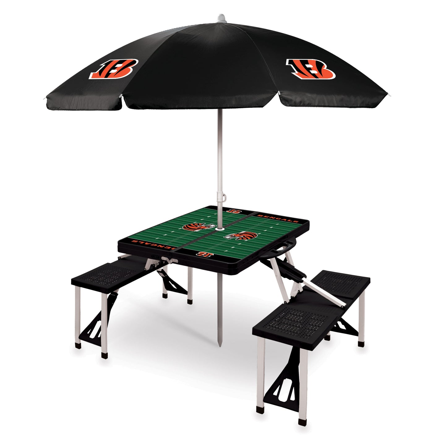 Cincinnati Bengals - Picnic Table Portable Folding Table with Seats and Umbrella
