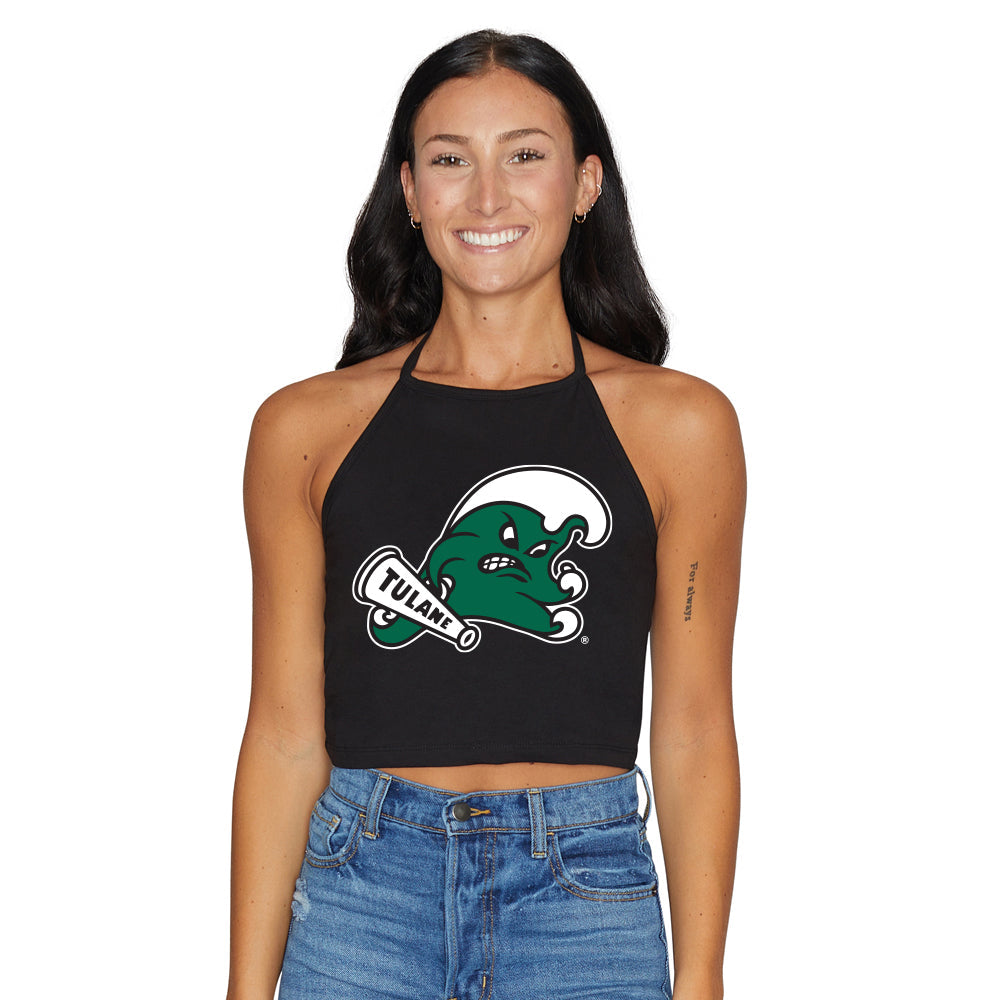 Tulane Black Halter Top
