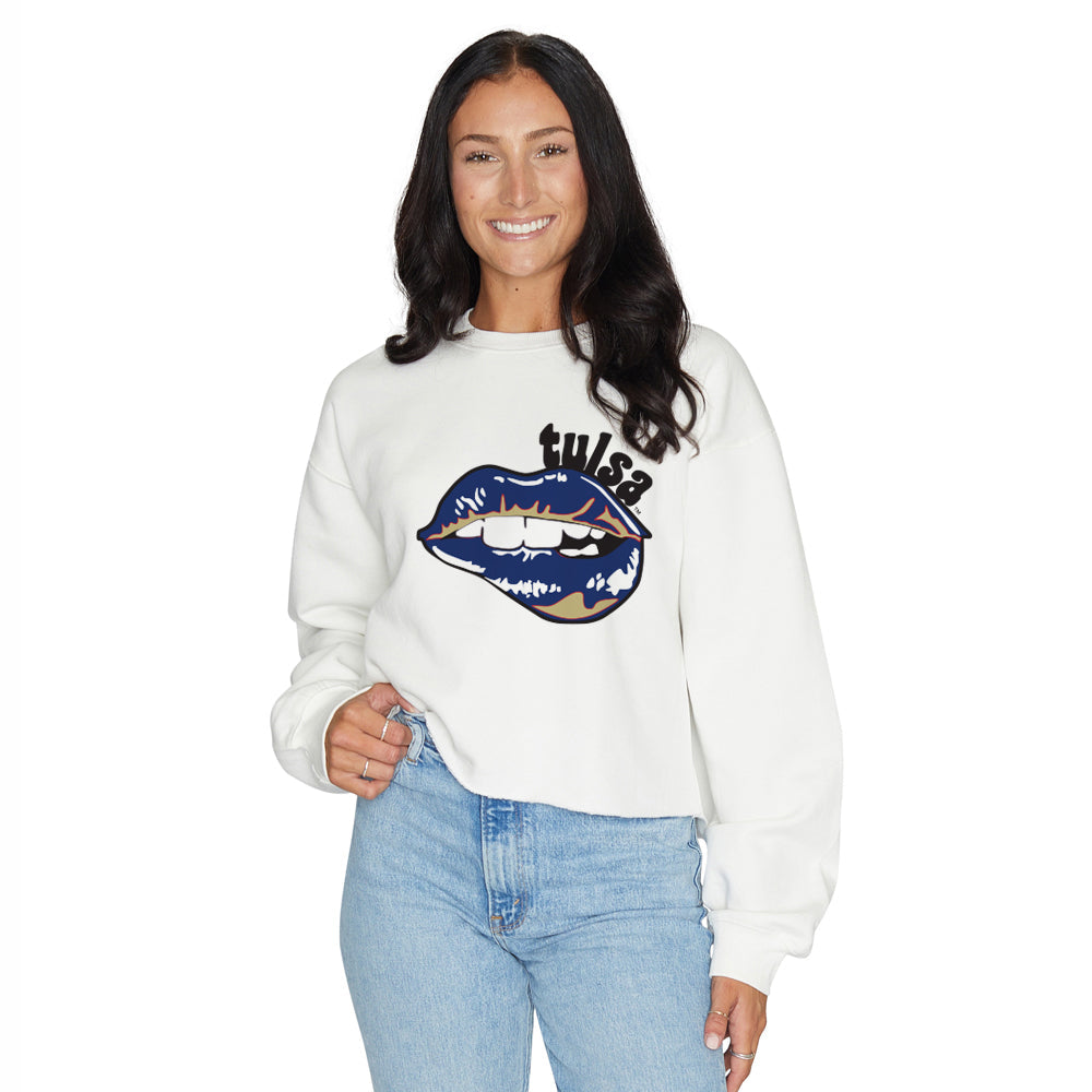 Tulsa Lips Cropped Crewneck