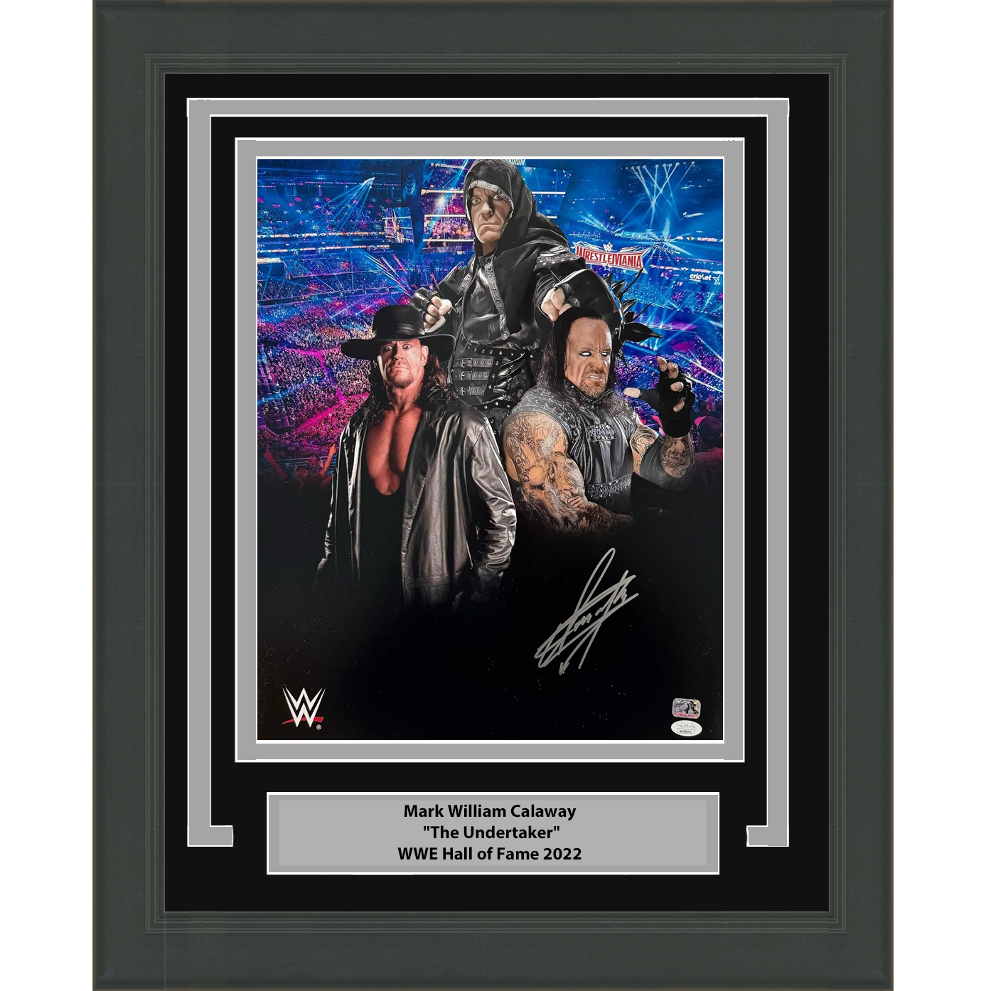 Framed Autographed/Signed Mark William Calaway "The Undertaker" 16x20 WWE Wrestling Photo JSA COA