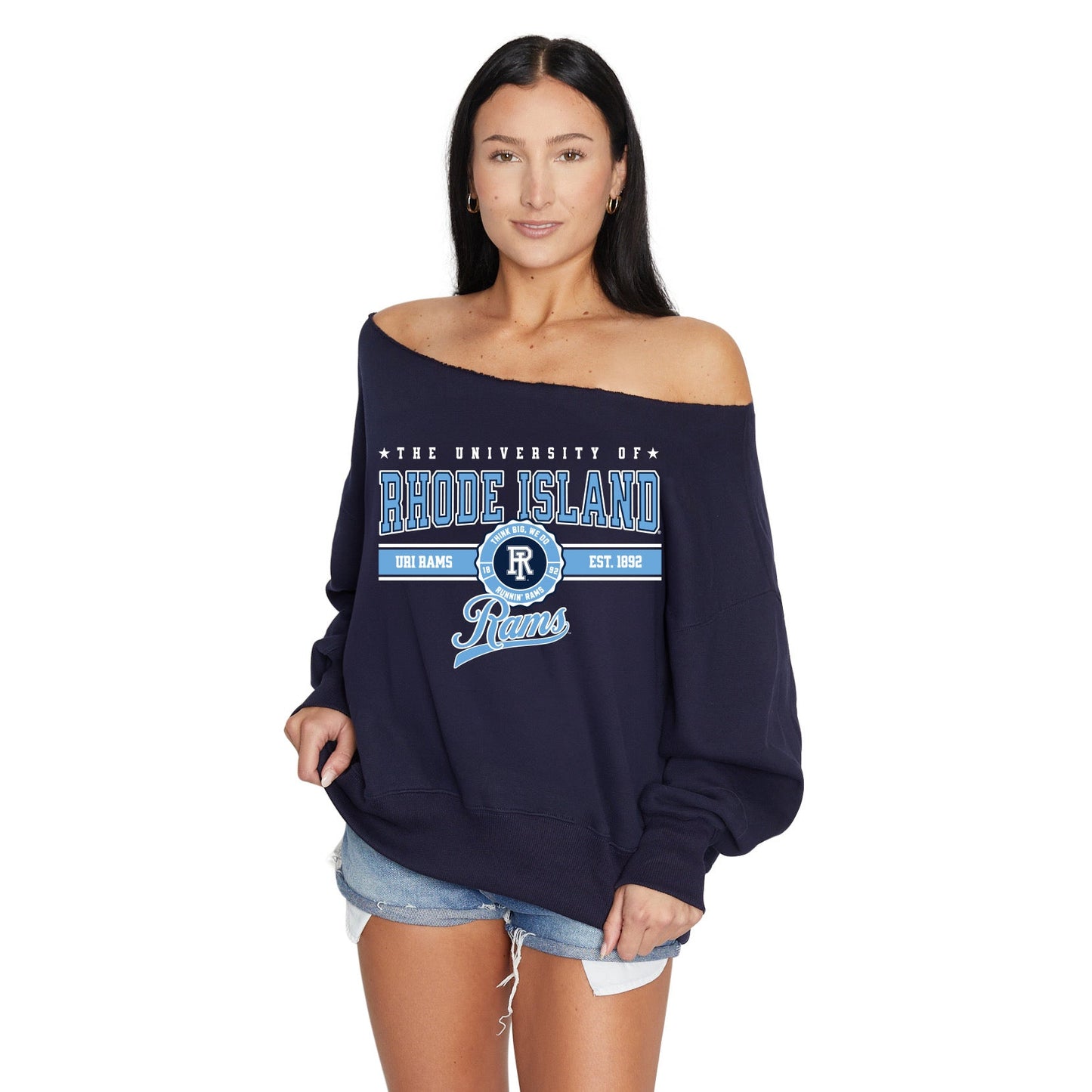 Rhode Island Rams Off the Shoulder Sweatshirt