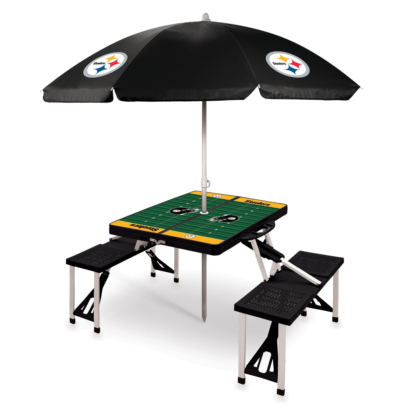 Pittsburgh Steelers - Picnic Table Portable Folding Table with Seats and Umbrella
