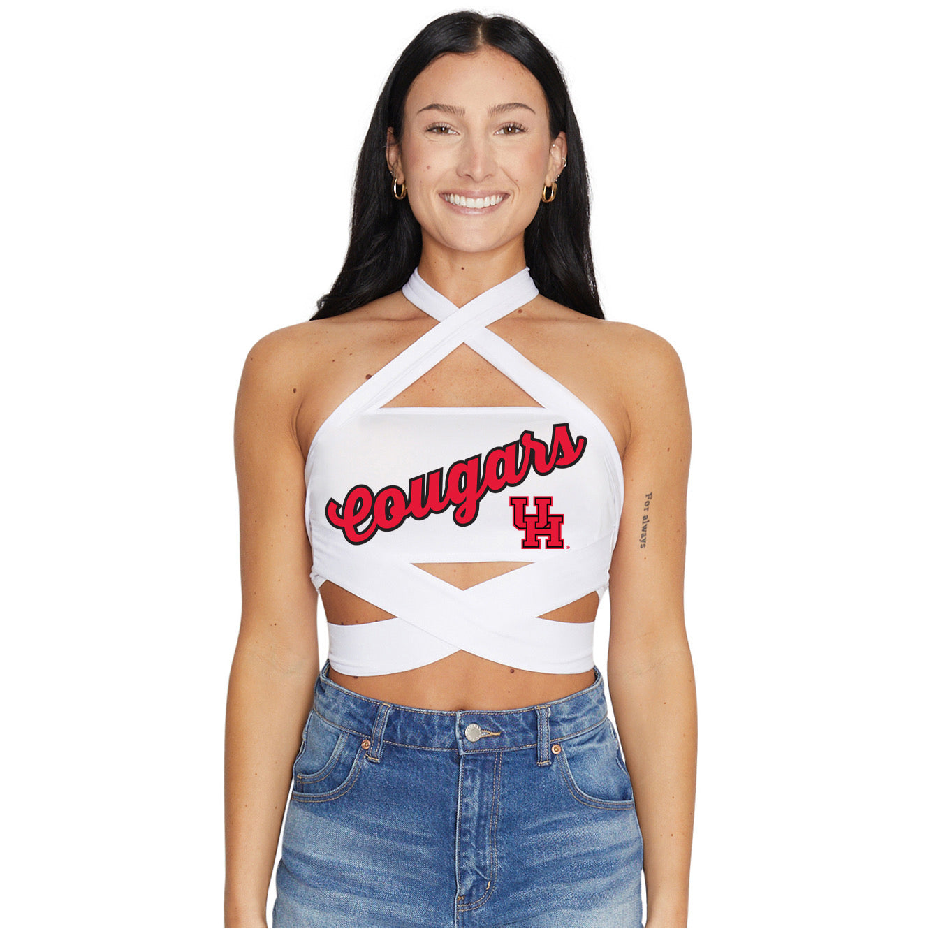 University of Houston White Multi Way Bandeau Top