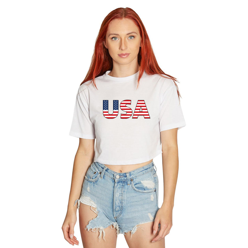 USA Crop Tee