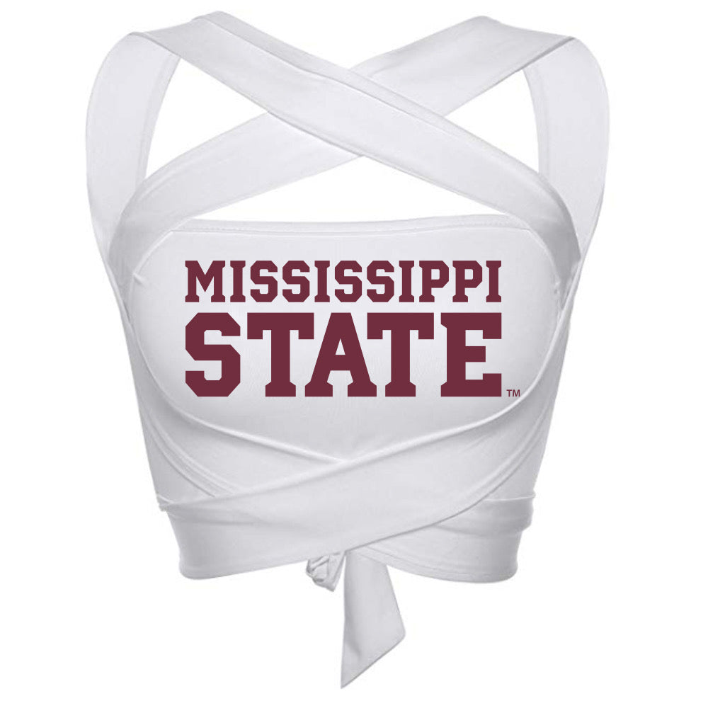 Mississippi State White Multi Way Bandeau Top