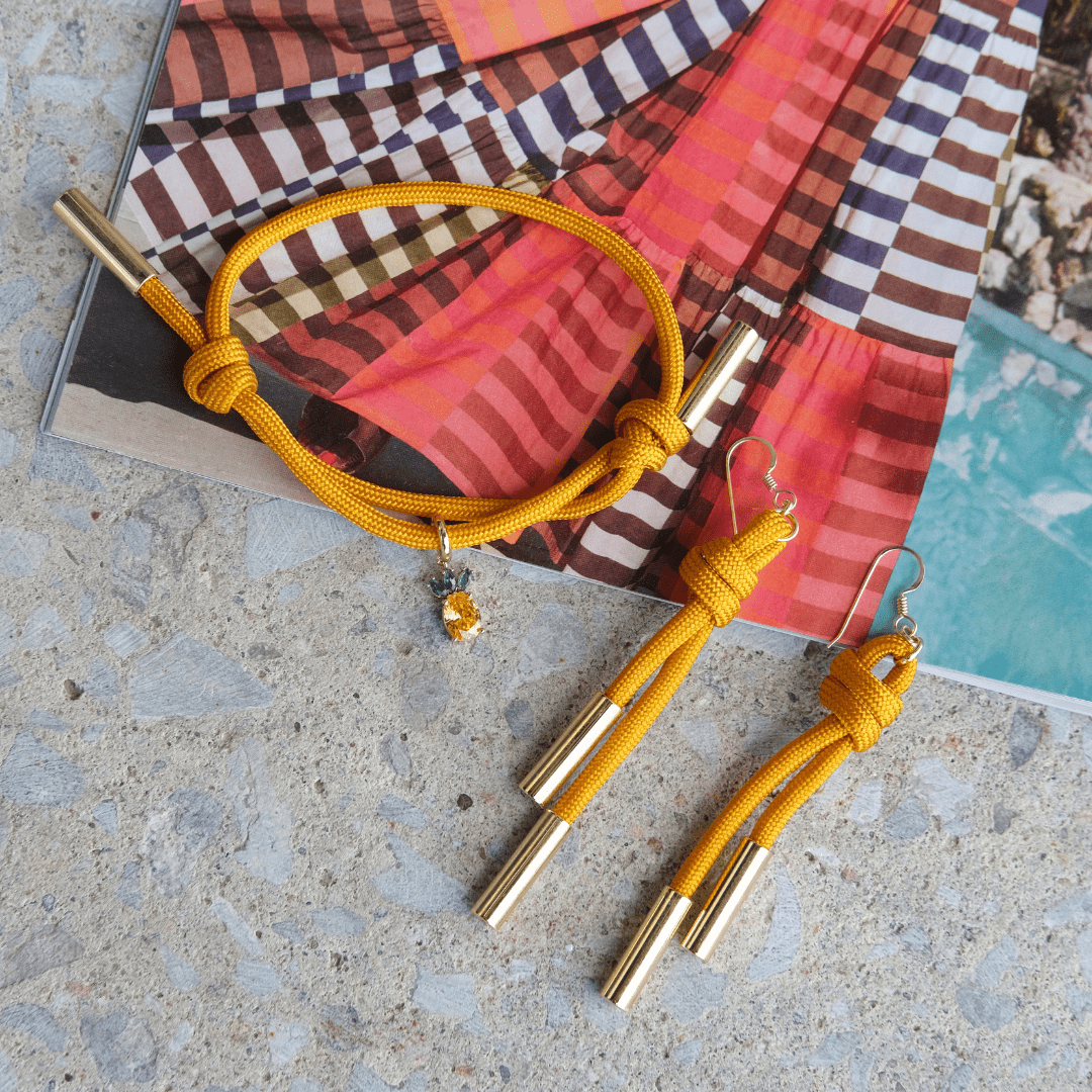 Yellow Denver Cord Earring