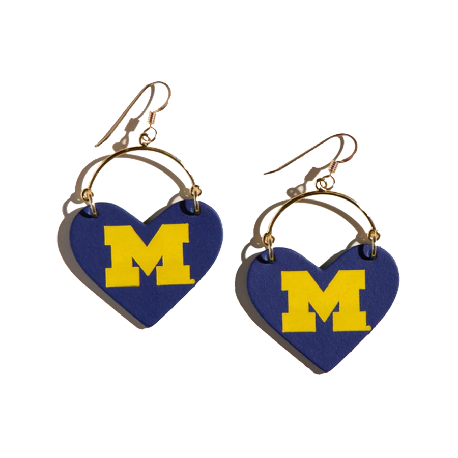Michigan Wolverines Nickel & Suede Jewelry