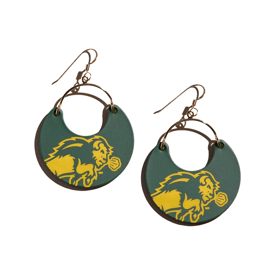 North Dakota State Bison Nickel & Suede Jewelry