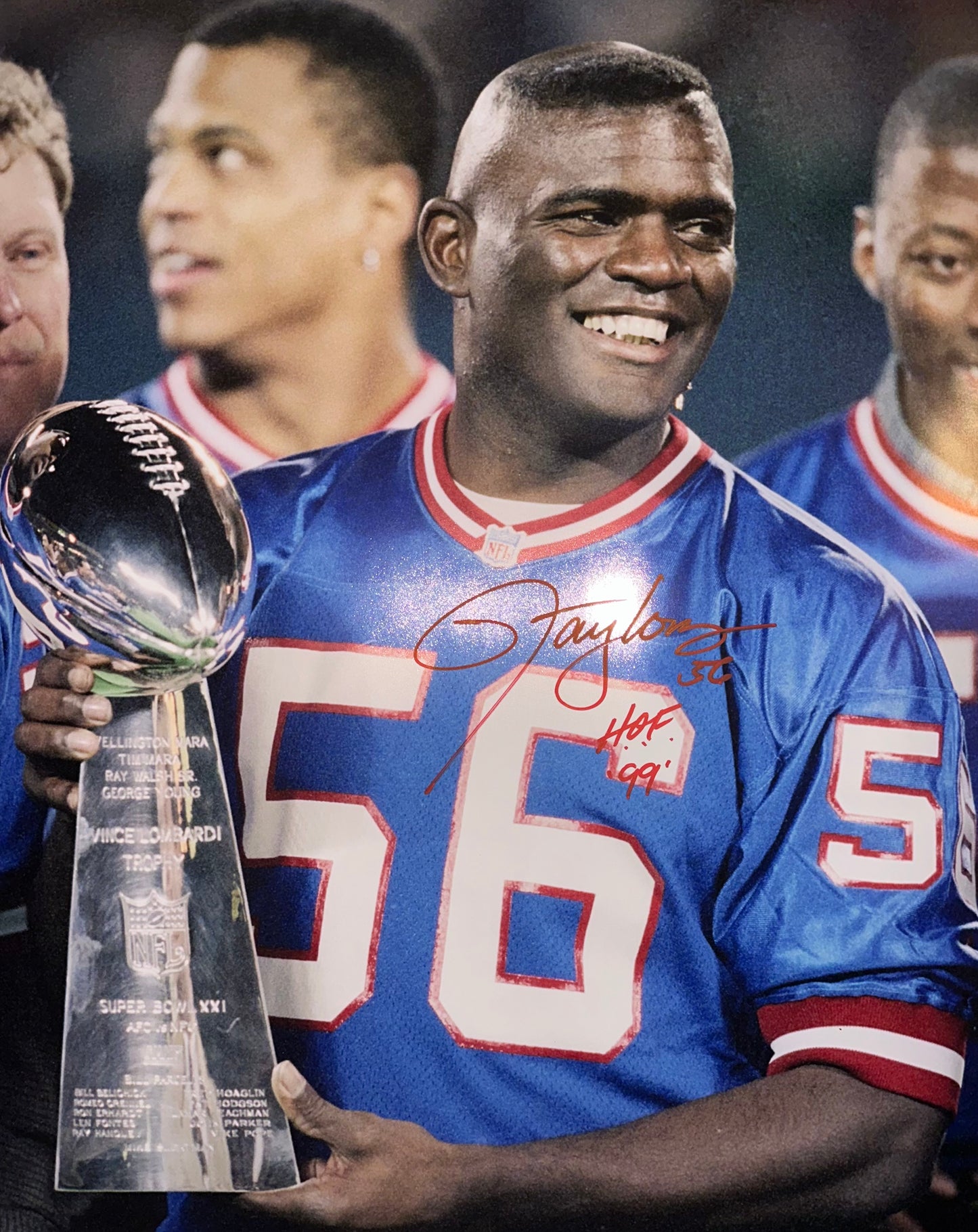 Lawrence Taylor Autographed 16x20 Photo Giants HOF 99