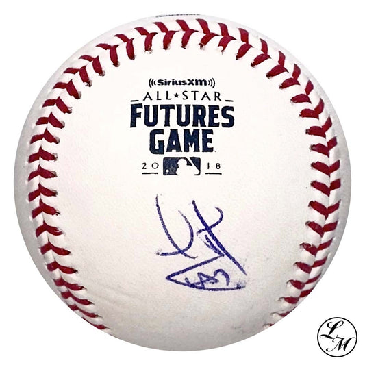 Leody Tarveras Autographed Texas Rangers 2018 Futures Game Baseball