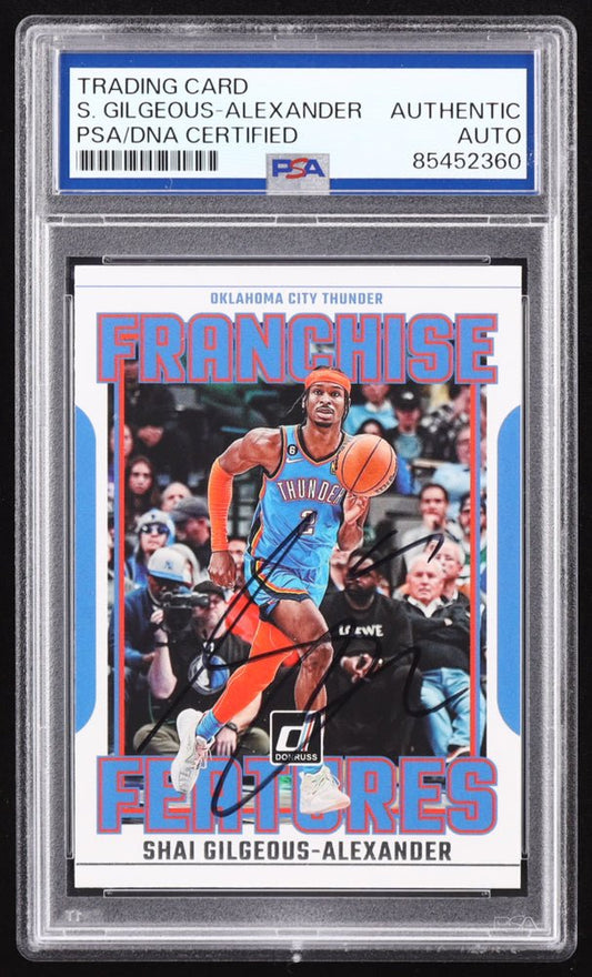 Shai Gilgeous-Alexander Signed 2023-24 Donruss Franchise Features #18 (PSA Authentic)