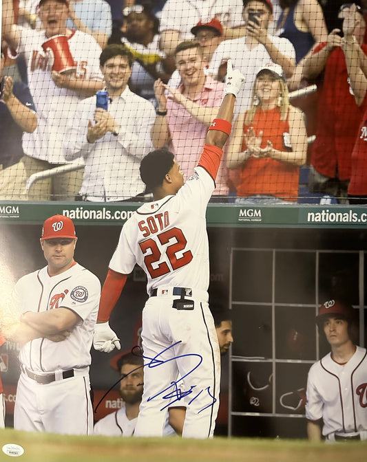 Juan Soto Autographed Washington Nationals 16x20 Photograph JSA COA