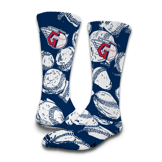 Cleveland Guardians Baseball Pattern Socks