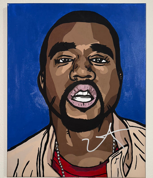 Kanye West Autographed 16x20 Canvas Painting With JSA LOA