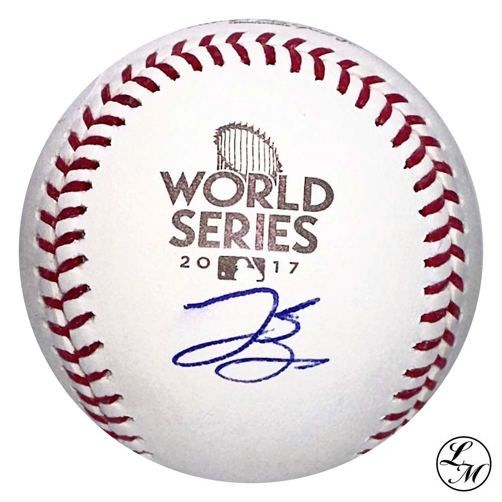 George Springer Autographed 2017 World Series MLB Baseball JSA COA