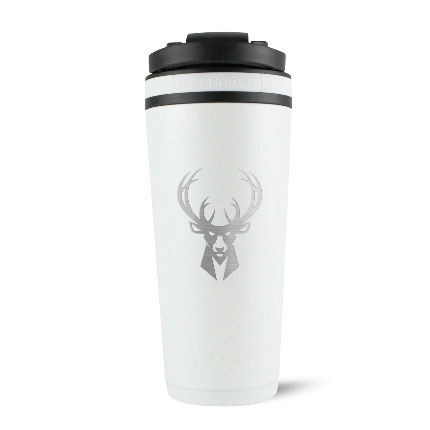 Officially Licensed Milwaukee Bucks 26oz Ice Shaker - White