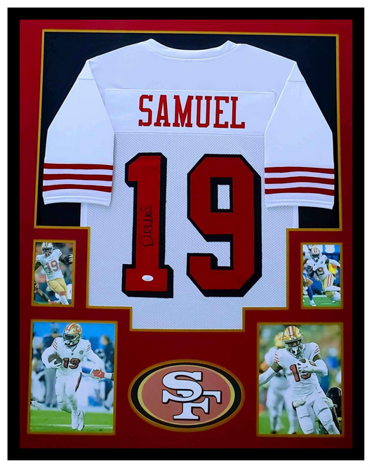 Deebo Samuel Autographed San Fransisco 49ers Jersey Framed 35x43 JSA COA