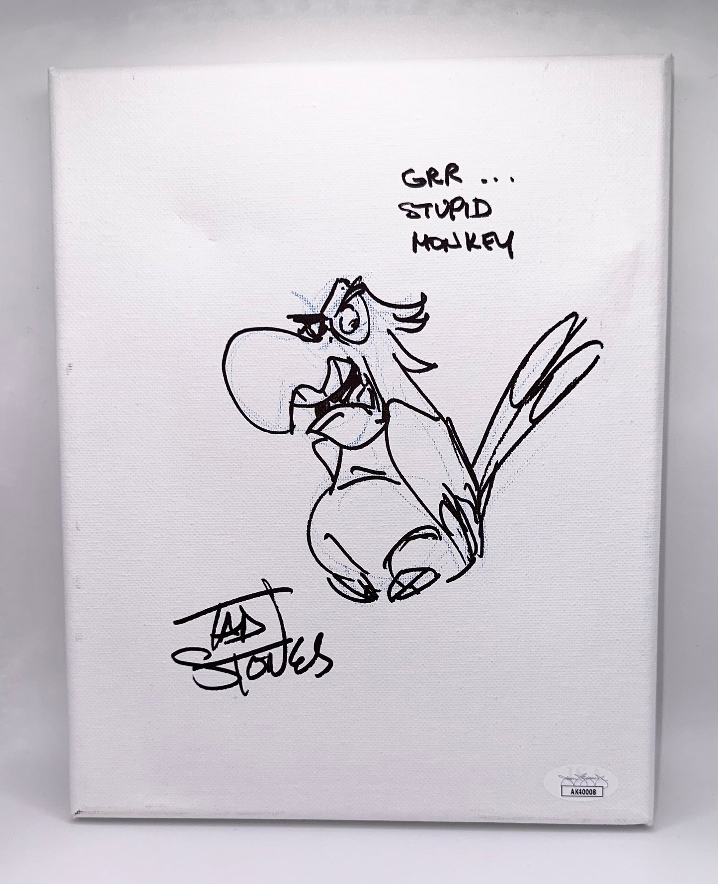 Tad Stones Autographed & Sketched 8x10 Stretched Canvas JSA COA