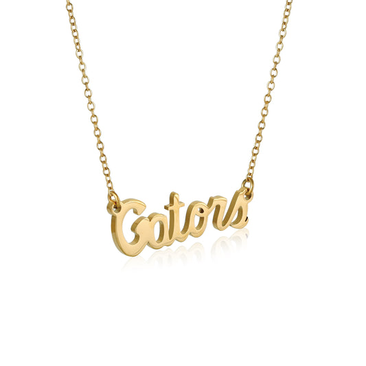Florida Gators Script Necklace - 18K Gold Plated