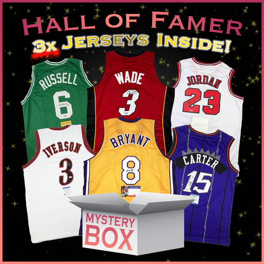 3x Hall of Famers Autographed/Signed Basketball Jerseys Mystery Box with PSA JSA or Beckett COA