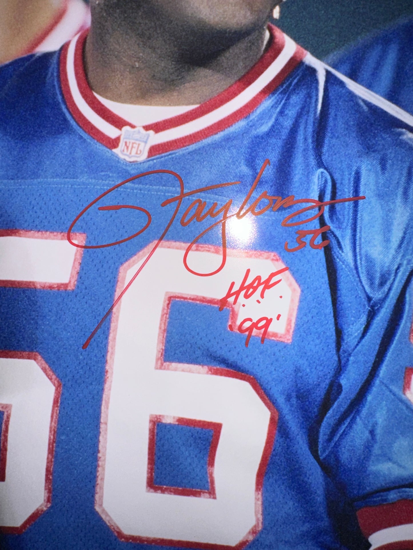 Lawrence Taylor Autographed 16x20 Photo Giants HOF 99