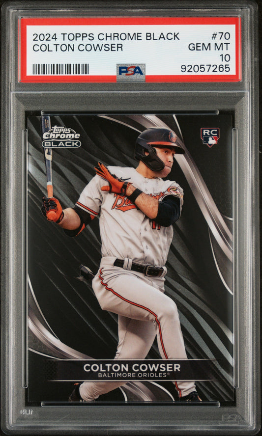 Graded 2024 Topps Chrome Black Colton Cowser #70 Rookie RC Baseball Card PSA 10 Gem Mint