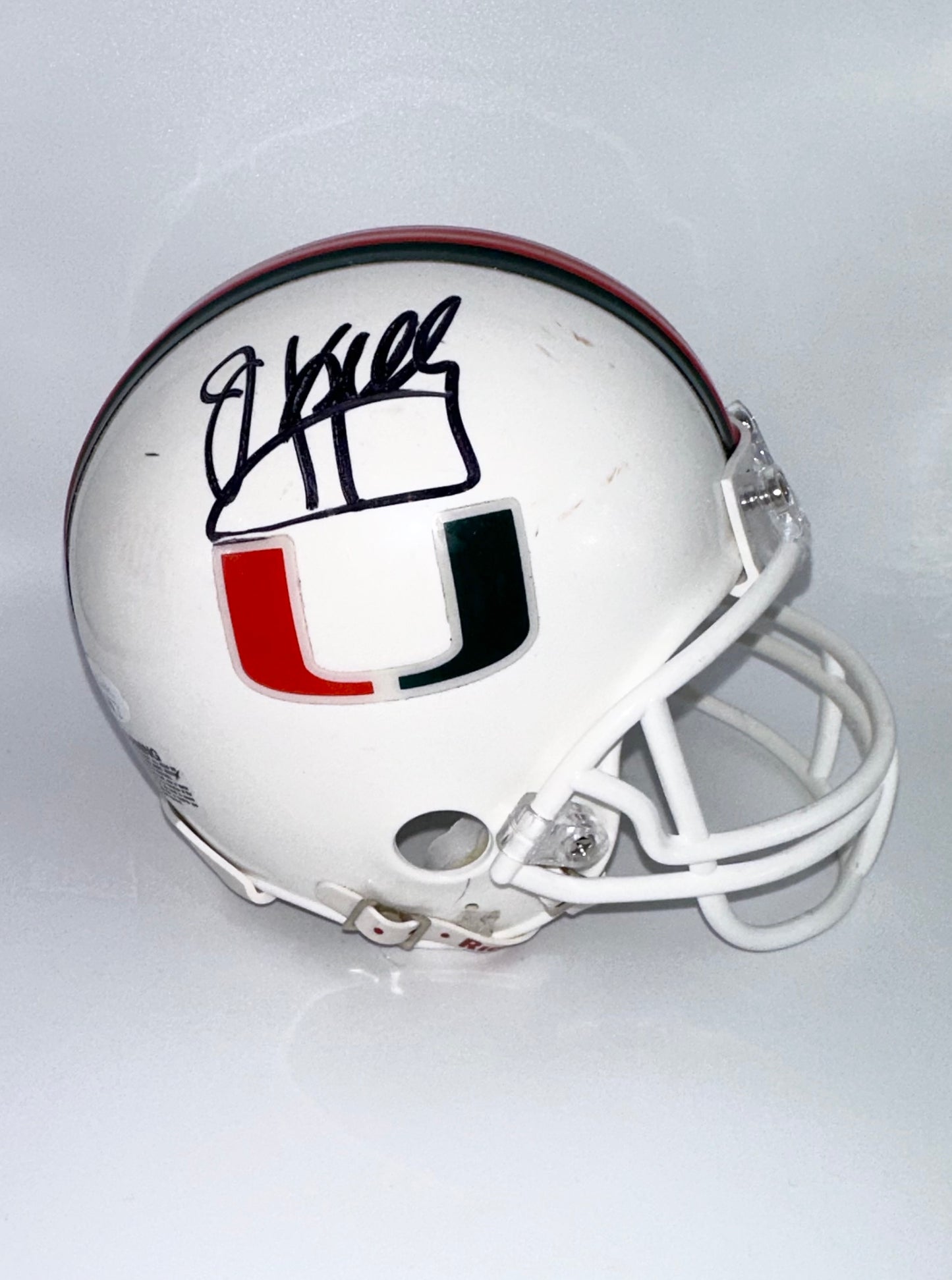 Jim Kelly Autographed Miami Hurricanes Mini-Helmet JSA COA Buffalo Bills