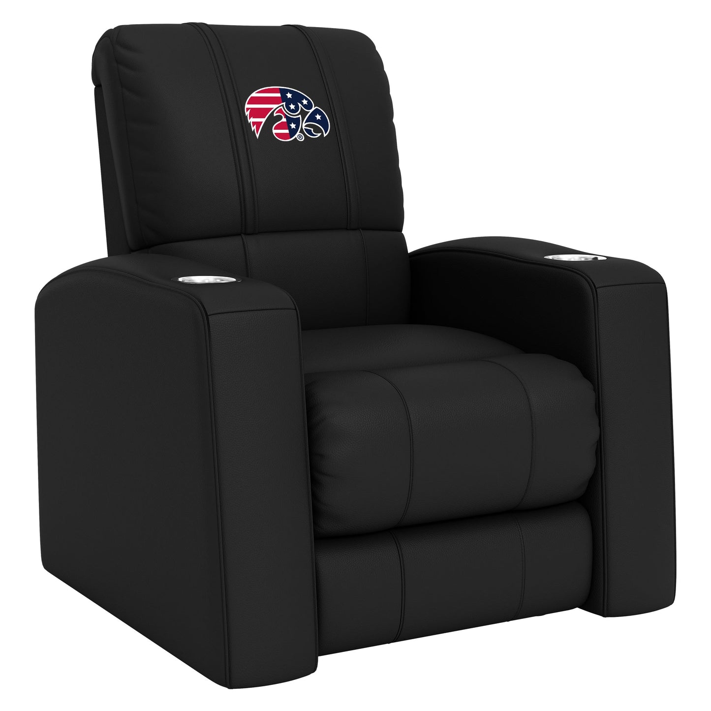 Relax Home Theater Recliner with Iowa Hawkeyes Patriotic Primary Logo