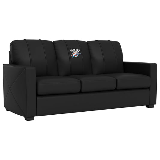 Silver Sofa with Oklahoma City Thunder Logo
