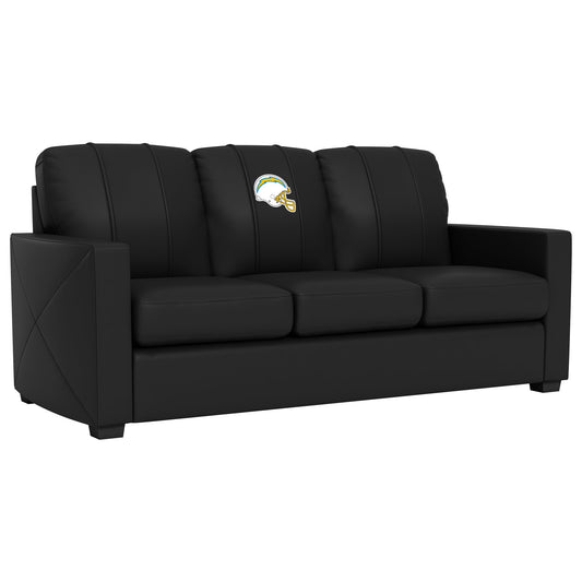 Silver Sofa with  Los Angeles Chargers Helmet Logo