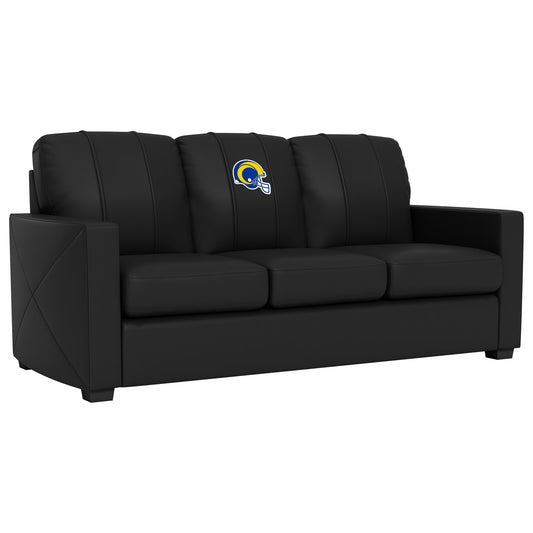 Silver Sofa with  Los Angeles Rams Helmet Logo