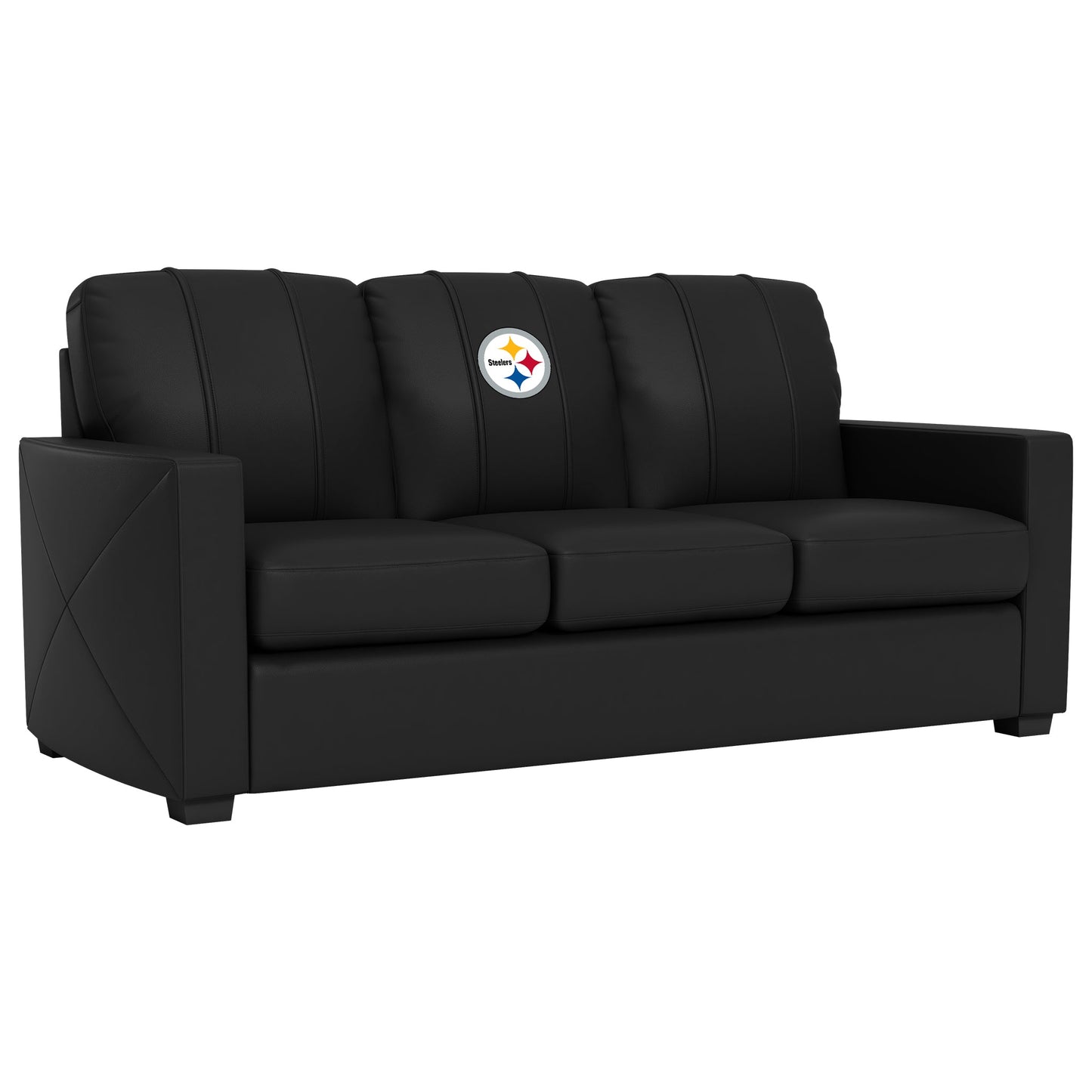 Silver Sofa with  Pittsburgh Steelers Primary Logo