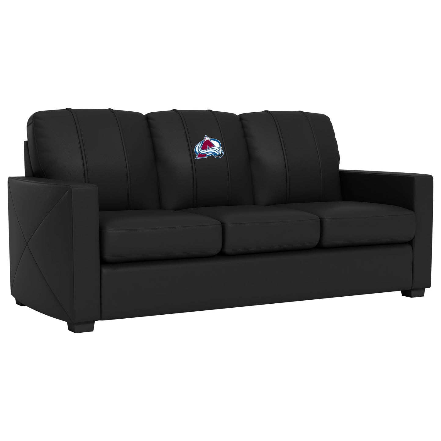 Silver Sofa with Colorado Avalanche Logo