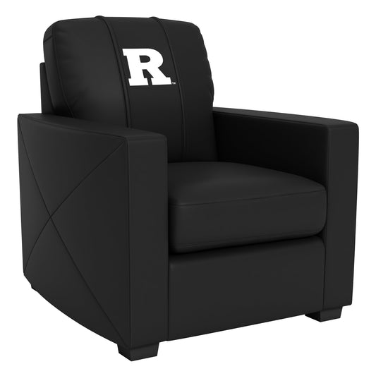 Silver Club Chair with Rutgers Scarlet Knights White Logo