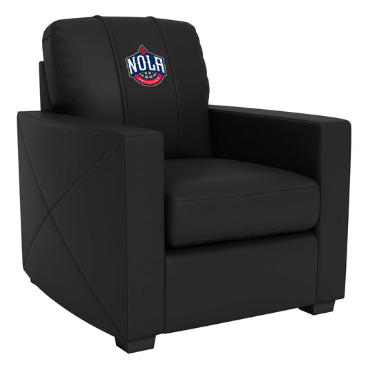 Silver Club Chair with New Orleans Pelicans NOLA