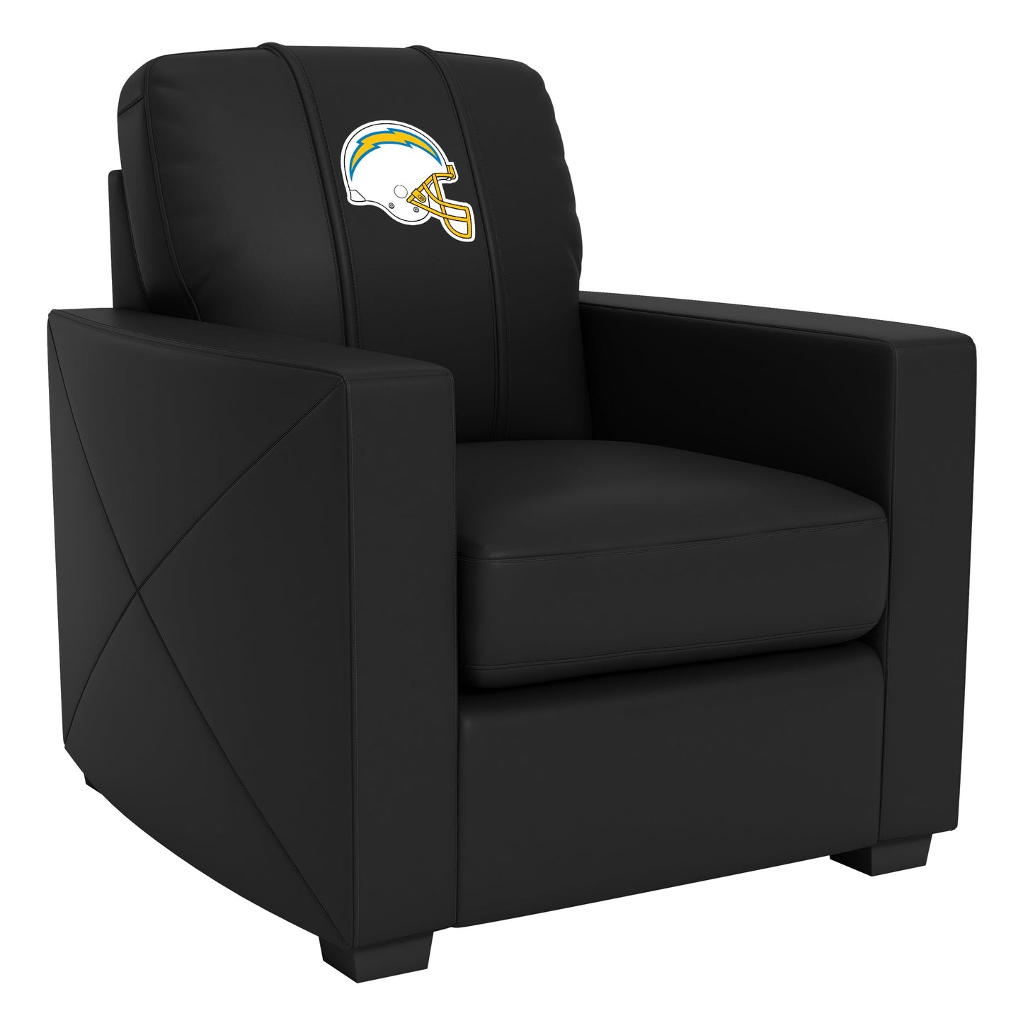 Silver Club Chair with  Los Angeles Chargers Helmet Logo