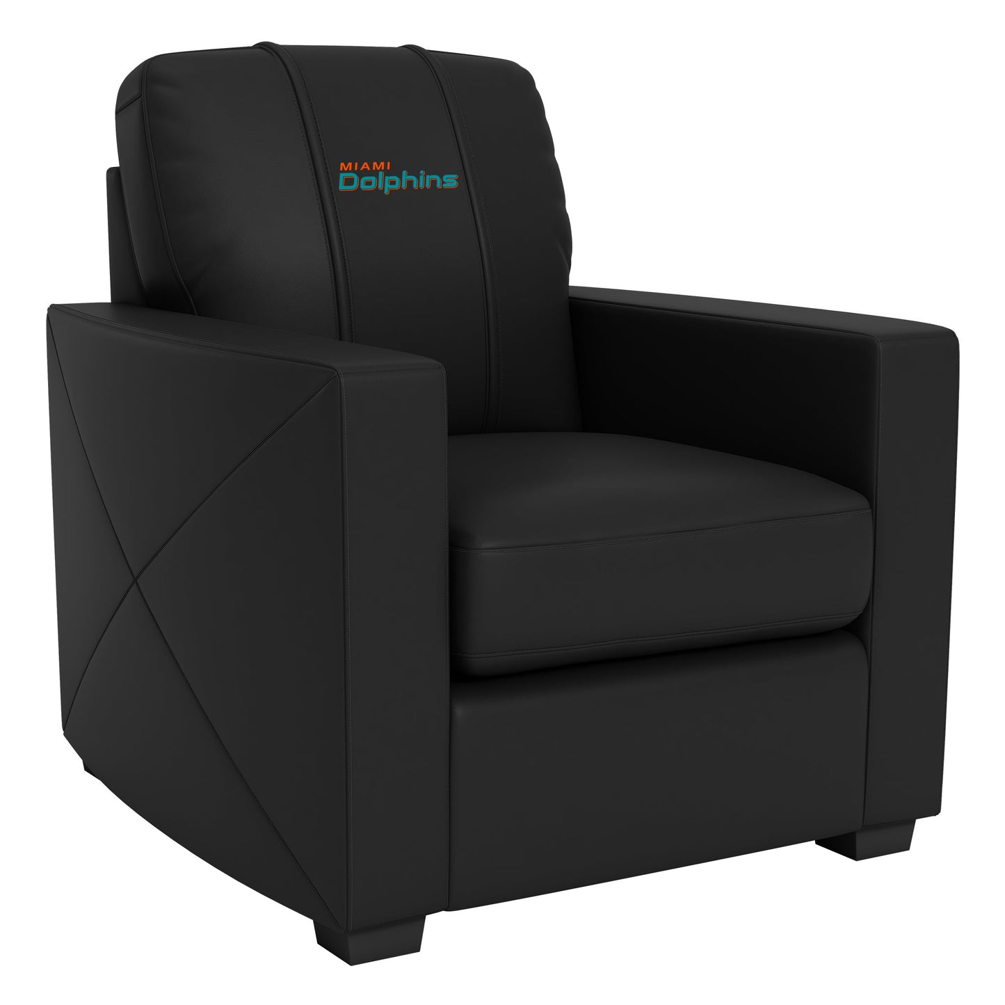 Silver Club Chair with  Miami Dolphins Secondary Logo