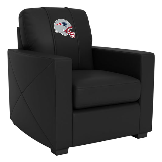 Silver Club Chair with  New England Patriots Helmet Logo