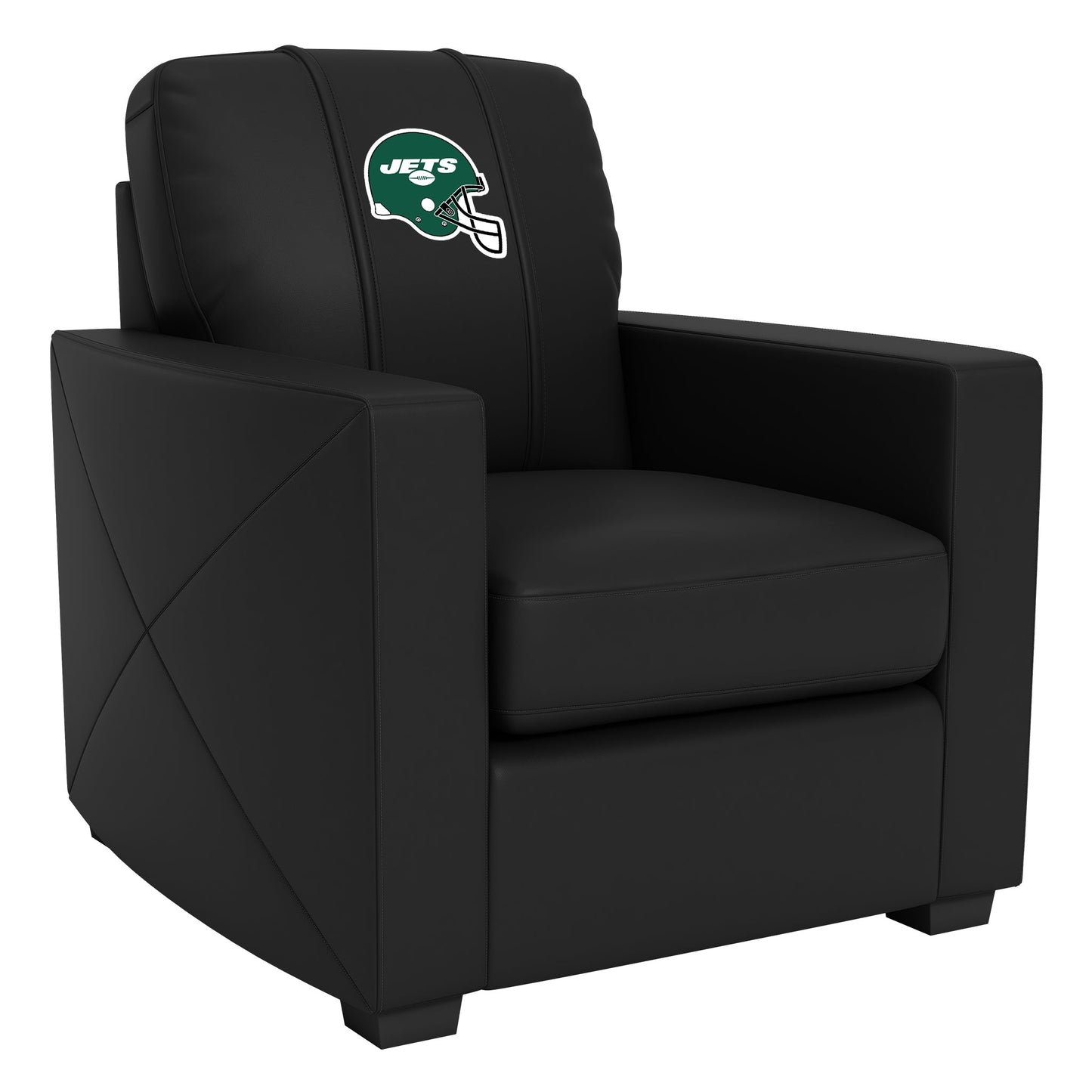 Silver Club Chair with  New York Jets Helmet Logo