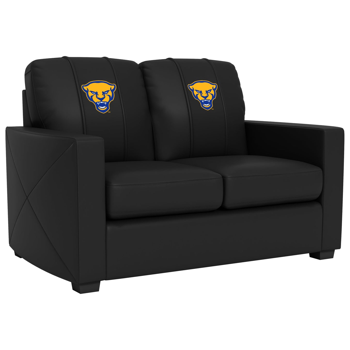 Silver Loveseat with Pittsburgh Panthers Alternate Logo