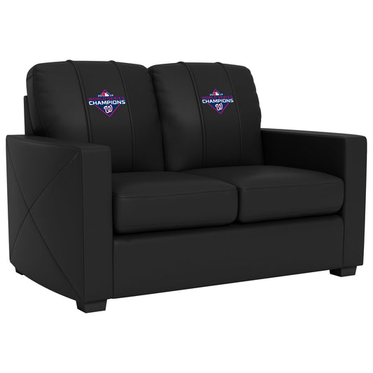 Silver Loveseat with Washington Nationals 2019 Champions
