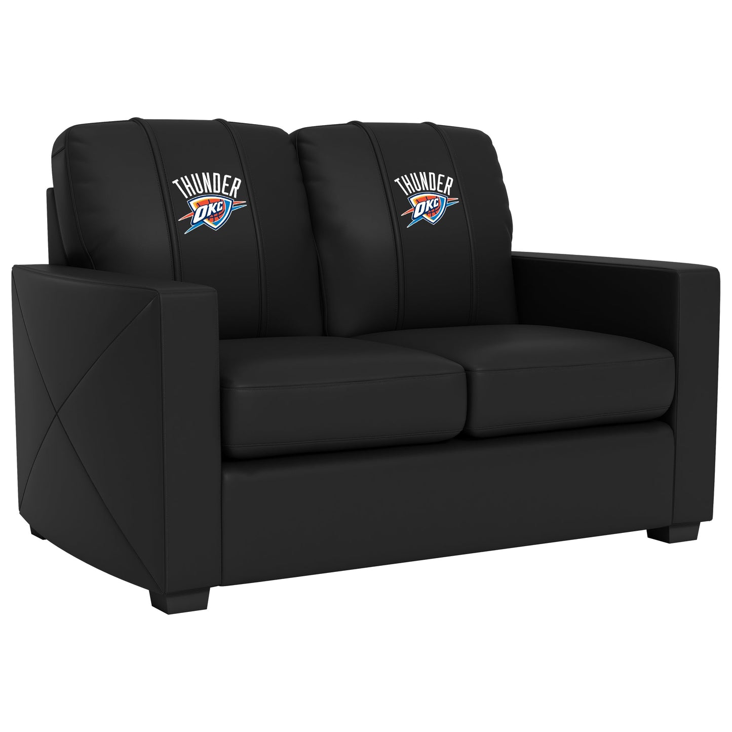 Silver Loveseat with Oklahoma City Thunder Logo