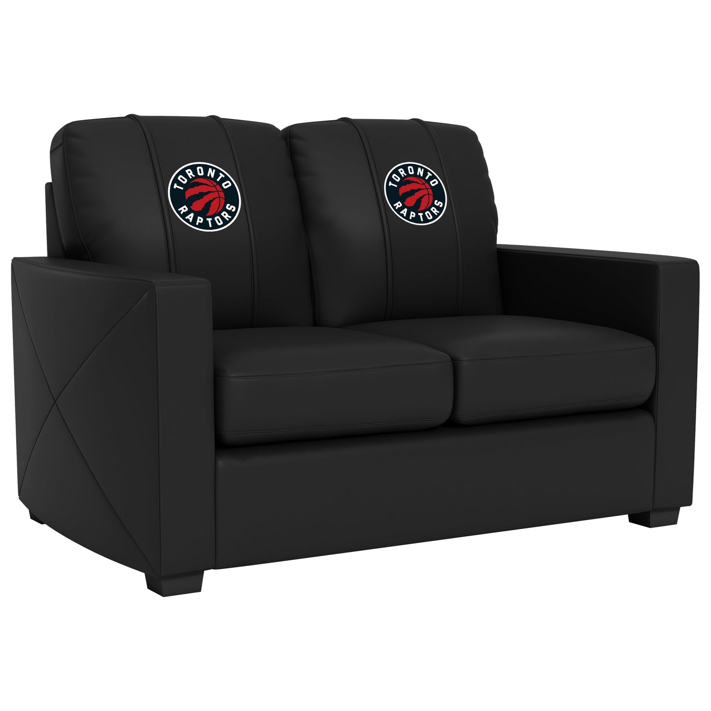 Silver Loveseat with Toronto Raptors Global Logo